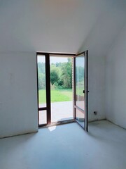 empty room with door