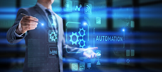 Automation Gears icon RPA Software development business process optimisation innovation technology.