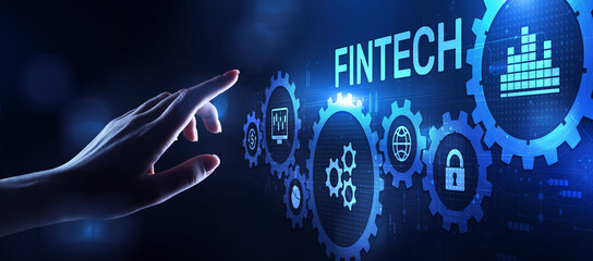 Fintech Financial technology digital money online banking business finance concept.