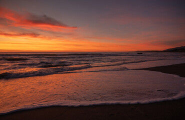 Fototapeta na wymiar Scenic Cambria California Beach Sunset