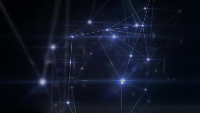 Animation of lights and connections on black background