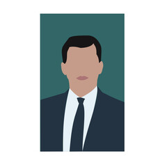 vector minimalistic illustration portrait of a men businessman face