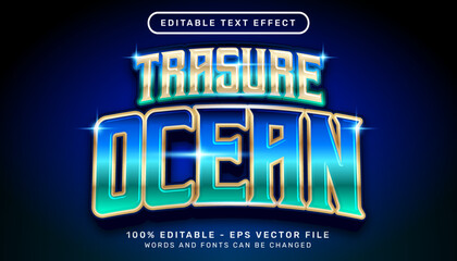 treasure ocean 3d editable text effect template © prasetya nopin