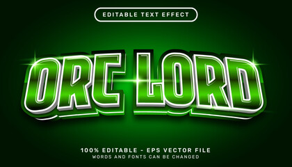 orc lord green light color 3d editable text effect template