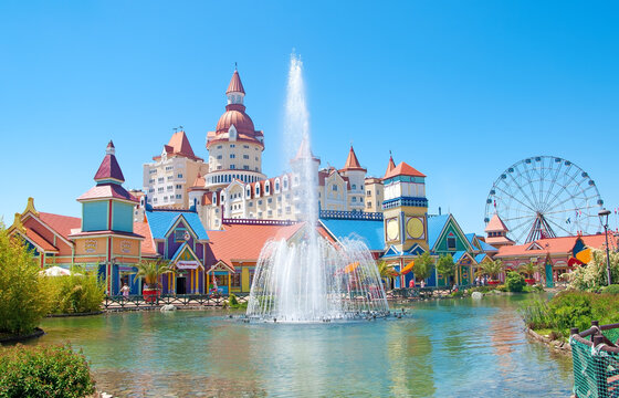Sochi, Russia - June 1 , 2021: Sochi theme park with attractions. 