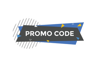 Promo code button. Promo code speech bubble
