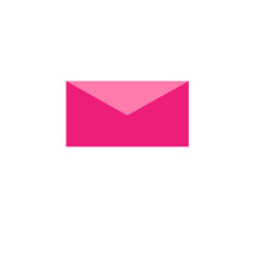 The envelope is pink on a white background