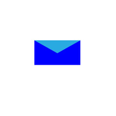 The envelope is blue on a white background