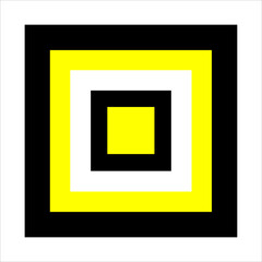 Pattern square black yellow white on white