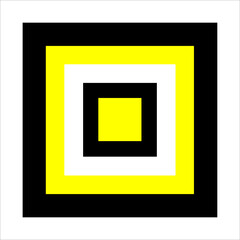 Pattern square black yellow white on white