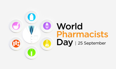 World Pharmacists day is observed every year on 25 September, The day focuses on the importance of pharmacists, and it honors how much they impact our health and well-being. 3D Rendering