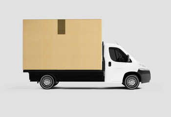 Delivery truck fast service e-commerce business background concept.   - 519776782