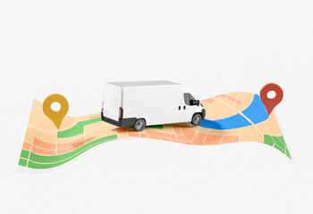 Delivery van fast service app background business concept. - 519776971