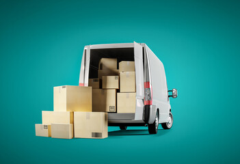 Delivery van fast service app background business concept. - 519776977
