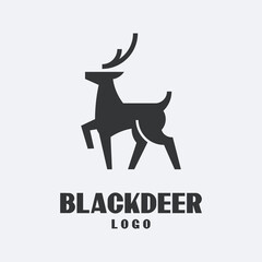 Quirky Black Deer Logo 
