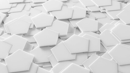 White 3D Background Abstract Pentagon pattern texture 