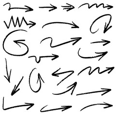 Set of Hand drawn vector arrows doodle on white background.design element vector illustration.