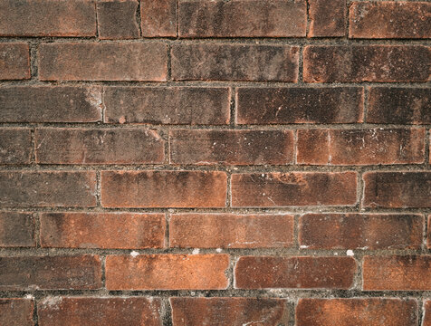 close up of brown brick wall background copy space
