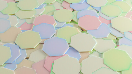 3D Background Abstract Heptagon pattern texture 