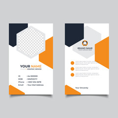 Yellow Modern and Clean Business id Card Template Design