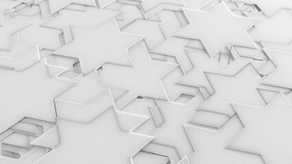 White 3D Background Abstract 6 Point Star pattern texture 