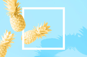 Pineapple colorful background concept.