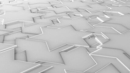 White 3D Background Abstract 6 Point Star pattern texture 