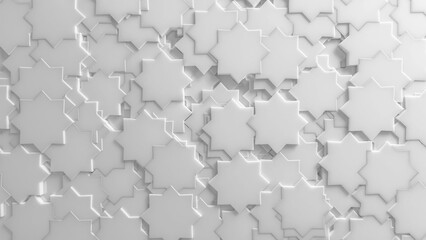 White 3D Background Abstract 8 Point Star pattern texture 