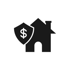 Home insurance icon design isolated on white background. Vector illustration
