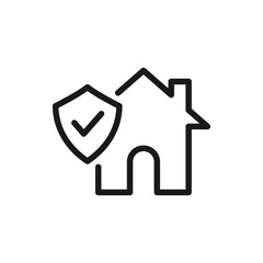 Home insurance icon design isolated on white background. Vector illustration