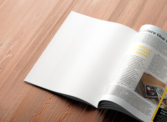 Clean page of magazine with text identity commercial advertising mockup. - 519778956
