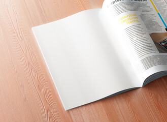 Clean page of magazine with text identity commercial advertising mockup.