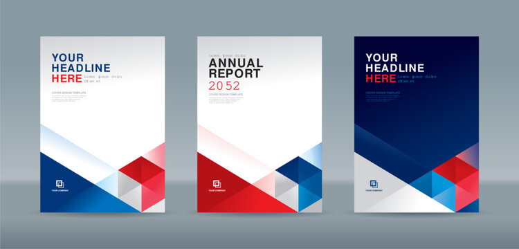 Abstrac triangel with dark blue and red and white backgound A4 size book cover template for annual report, magazine, booklet, proposal, portofolio, brochure, poster