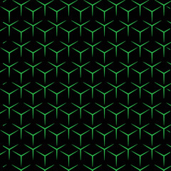 black background and green figure 