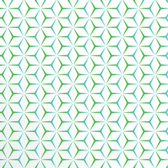 Blue and green cube line and white background