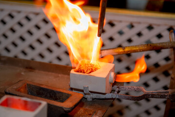 melting gold.