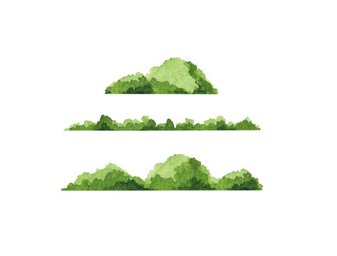 watercolor texture of bushes. green