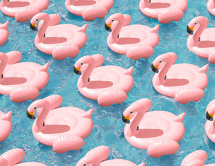 Flamingo tropical disco style bright background travel  concept. - 519781115