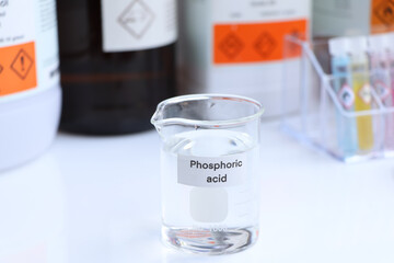 phosphoric acid in glass, chemical in the laboratory