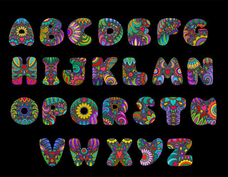 Day of the Dead alphabet. Dia de los muertos font. Day of the dead and mexican Halloween abc. Mexican tradition festival. Day of the dead sugar skull font. Dia de los Muertos text, letters.