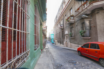 Colorful architecture of the Atlantic coast of Havana, the capital of Cuba