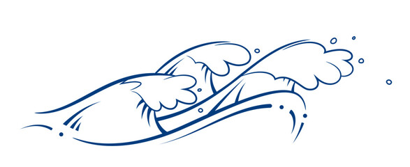 stormy ocean waves creative vector illustration