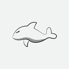 whale line art minimalize logo concept.