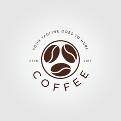 coffee line art logo, icon and symbol, with emblem vector illustration design