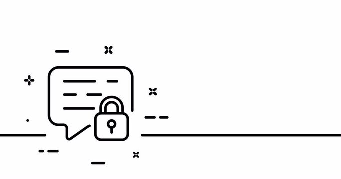 Message with lock. Lock, password, security, mail, hacker, antivirus, hacking, insurance, privacy. Defense concept. One line drawing animation. Motion design. Animated technology logo. Video 4K