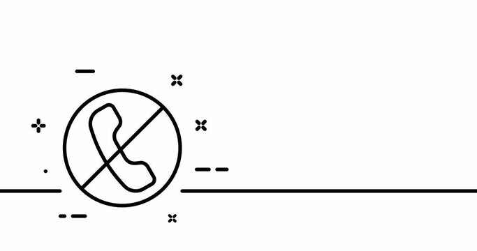Crossed Handset. Silent, missed call, wired and cordless telephone, communication, phone number. Contact us concept. One line drawing animation. Motion design. Animated technology logo. Video 4K