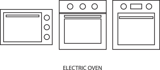 Horno eléctico icono vector. Vista de frente