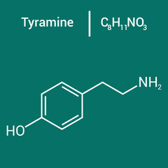 Fototapeta premium chemical structure of Tyramine (C8H11NO)