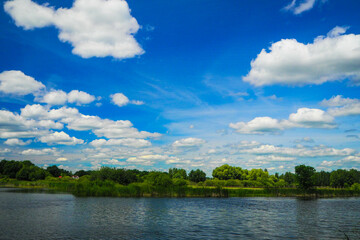 nature of the middle zone of Europe in summer on a sunny day, landscape  