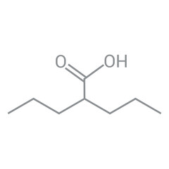 chemical structure of valproic acid (C8H16O2)